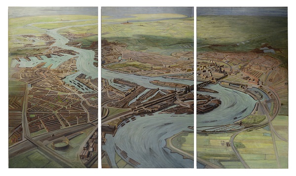 Marius Richters Panorama van Rotterdam 1953 collectie Museum Rotterdam (1)